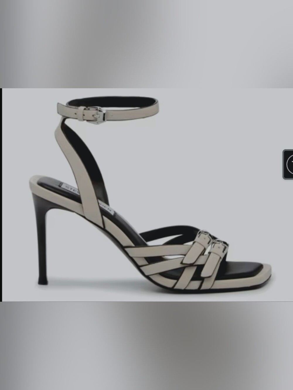 Steve Madden Beige Ankle-Strap High-Heel Sandals